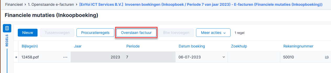 Hoe wordt de administratie bepaald waarin de e-factuur wordt ingelezen en hoe corrigeer ik dit in Profit 2