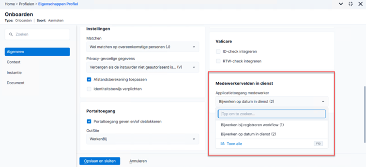 Applicatietoegang medewerker