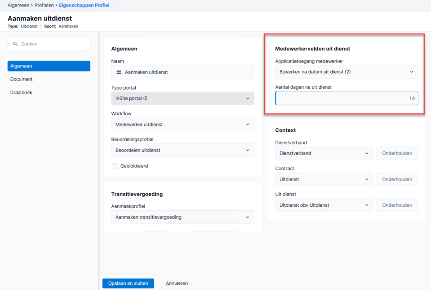 Applicatietoegang medewerker uitdienst