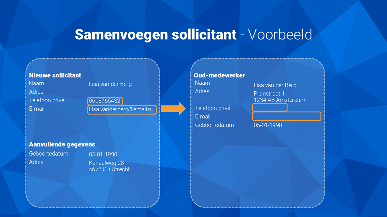Samenvoegen sollicitant 1