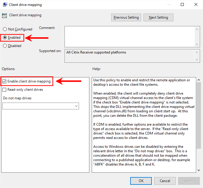 2FA - Beheer - Citrix Receiver FAQ (Drive policy)