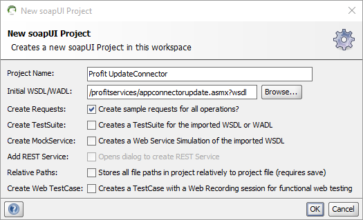 App_Conn SOAPUI gebruiken voor GetConnector - Nieuw project