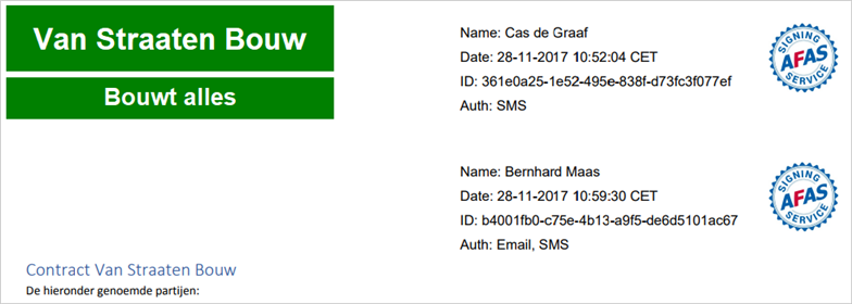 Crm_AFAS Signing Service Audit trail - header