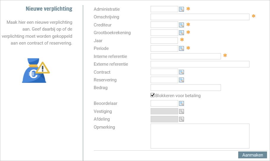 Fin_Verplichtingen toevoegen via InSite