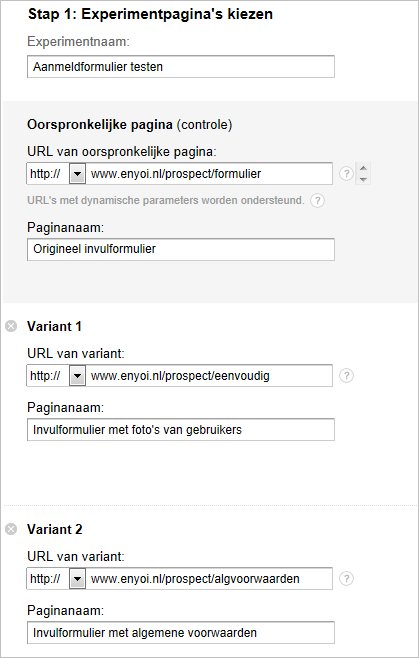 Out_Experiment toevoegen in Google - standaardrapporten