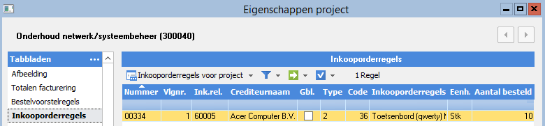 Pro_Inkooporderregels per project raadplegen (10)